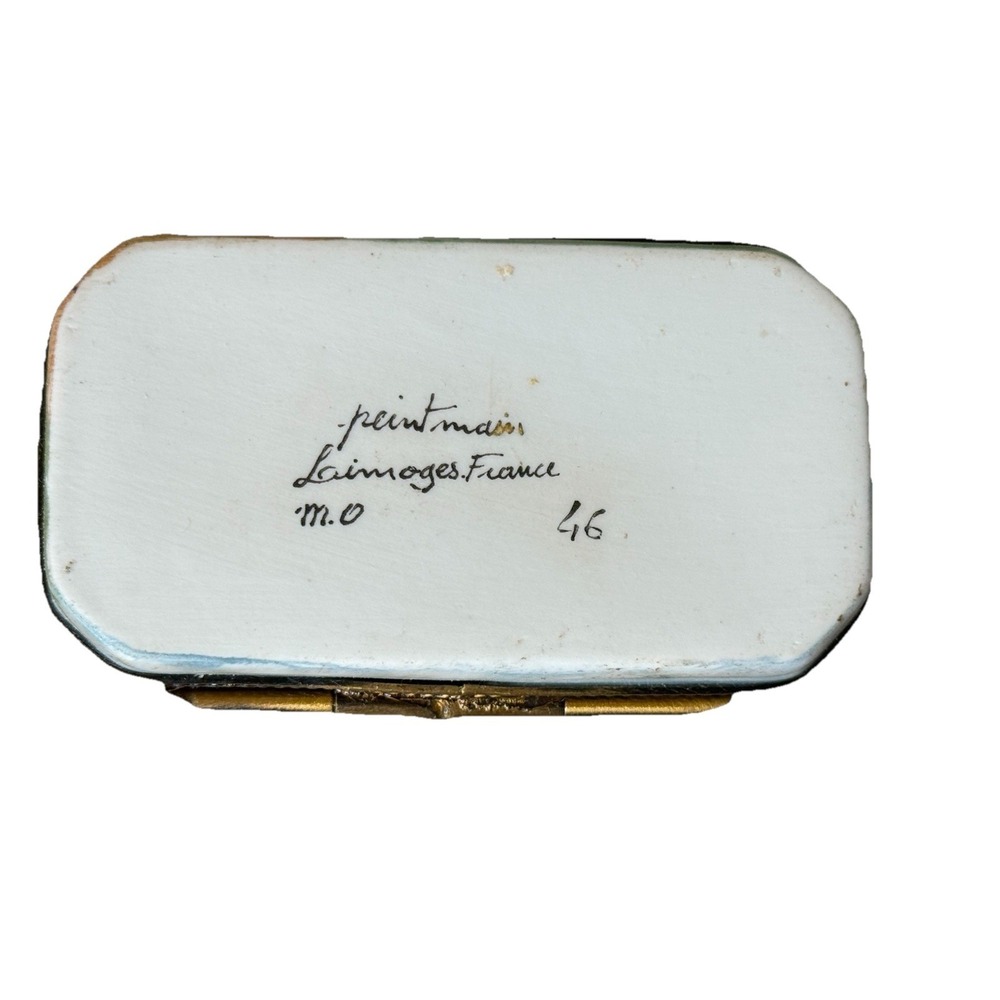 VTG Limoges France Snuff  Trinket Pill Box Peint Main SIGNED LIMITED Edition - Picture 8 of 16